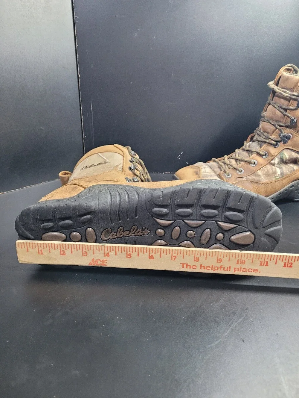 Cabelas Mens Hunting Boots Camo Suede Leather Waterproof GORE-TEX Size 11 D